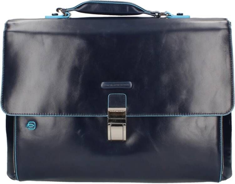 Piquadro Blue Square Expandable Computer Portfolio Briefcase 15" Night Blue