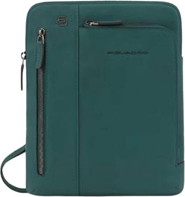 Piquadro Men Bags Shoulder Bag Green Ss23 , Groen, Heren