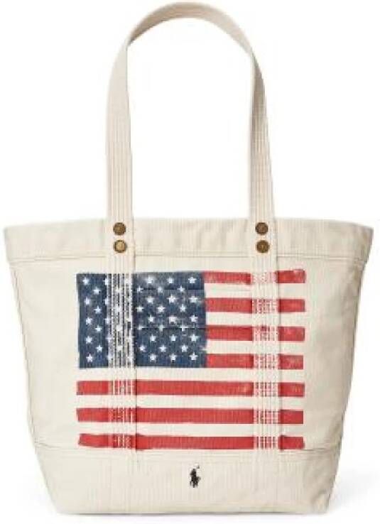 Ralph Lauren Shopper van katoen met logoborduring