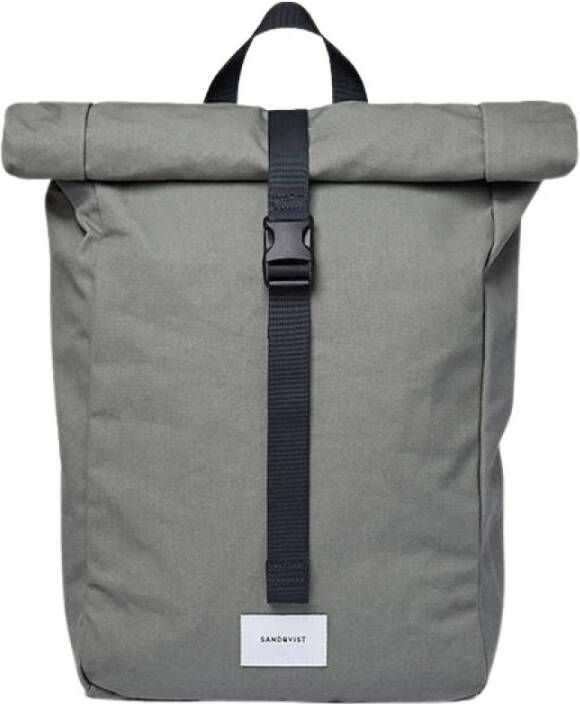 Sandqvist Kaj Backpack dusty green with navy webbing backpack