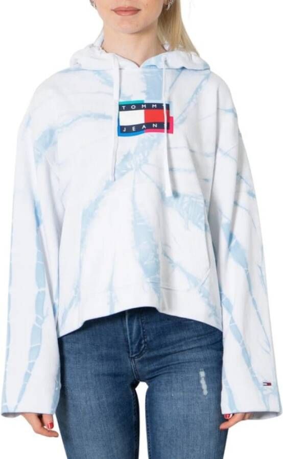 Tommy Hilfiger Hoodie met tie dye dessin en logoprint