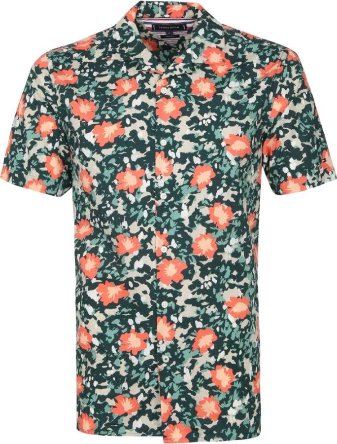 Tommy Hilfiger Short Sleeve Overhemd Floral , Groen, Heren