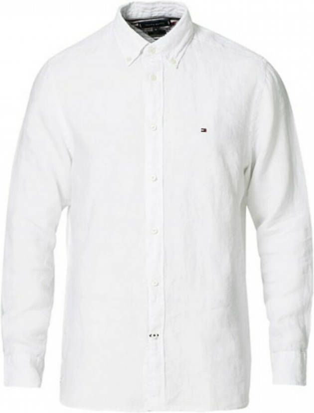 Tommy Hilfiger Regular fit overhemd van linnen met logoborduring