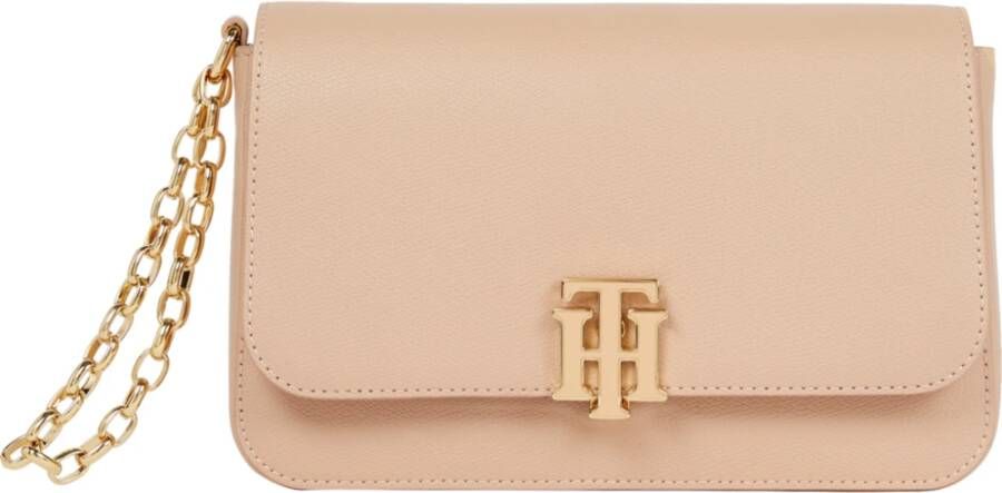 Tommy Hilfiger Clutch TH OUTLINE CLUTCH met goudkleurige details en draagketting