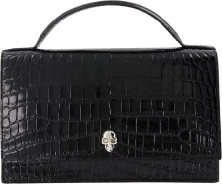 alexander mcqueen Schedelzak medium in zwart leer , Zwart, Dames