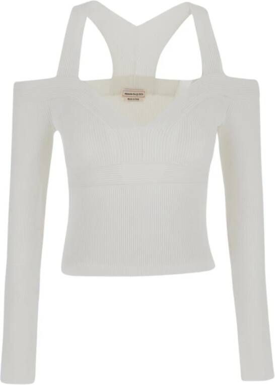 alexander mcqueen Long Sleeve Tops , Wit, Dames