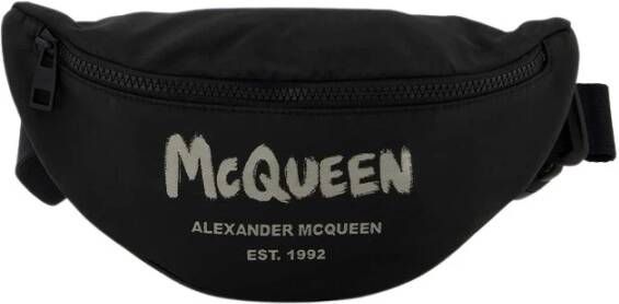 alexander mcqueen Riemtas in zwartylon , Zwart, Heren