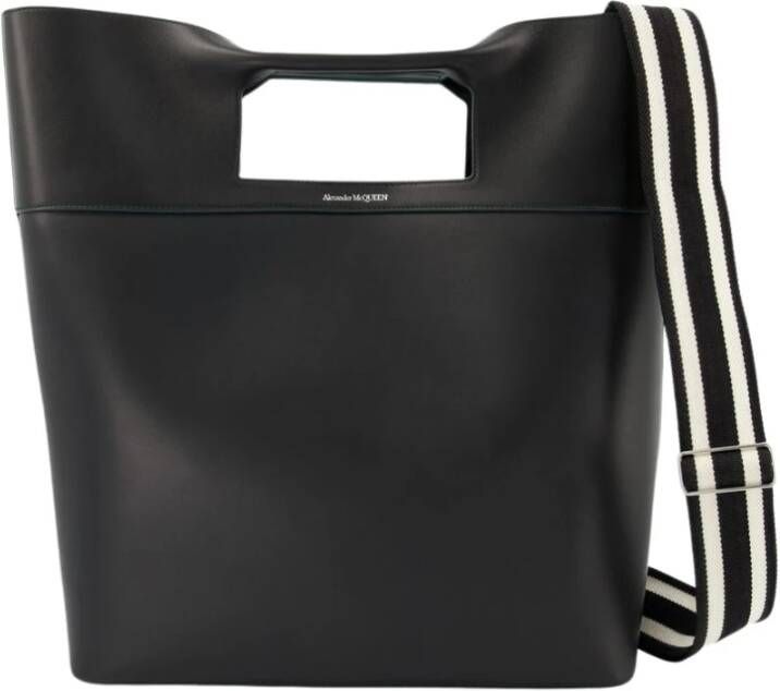 alexander mcqueen The Square Bow Bag in Black Leather , Zwart, Dames