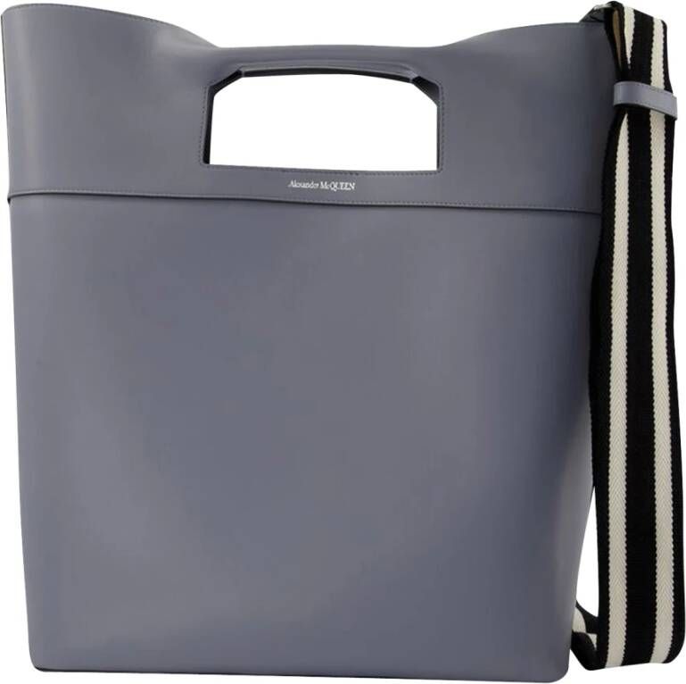 alexander mcqueen The Square Bow Bag in Grey Leather , Grijs, Dames