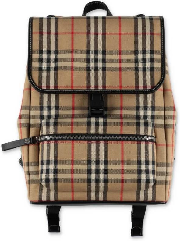 Burberry Vintage Check Cotton Backpack , Bruin, Unisex