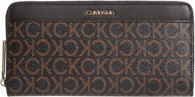 Calvin Klein ck must z/a wallet w/pkt , Bruin, Dames