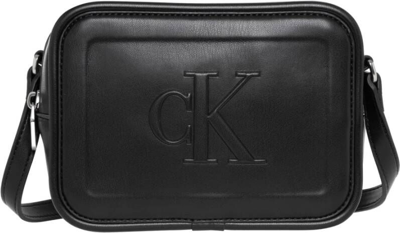Calvin Klein Zwarte Schoudertas Sculpted Camera Bag18 Pipping