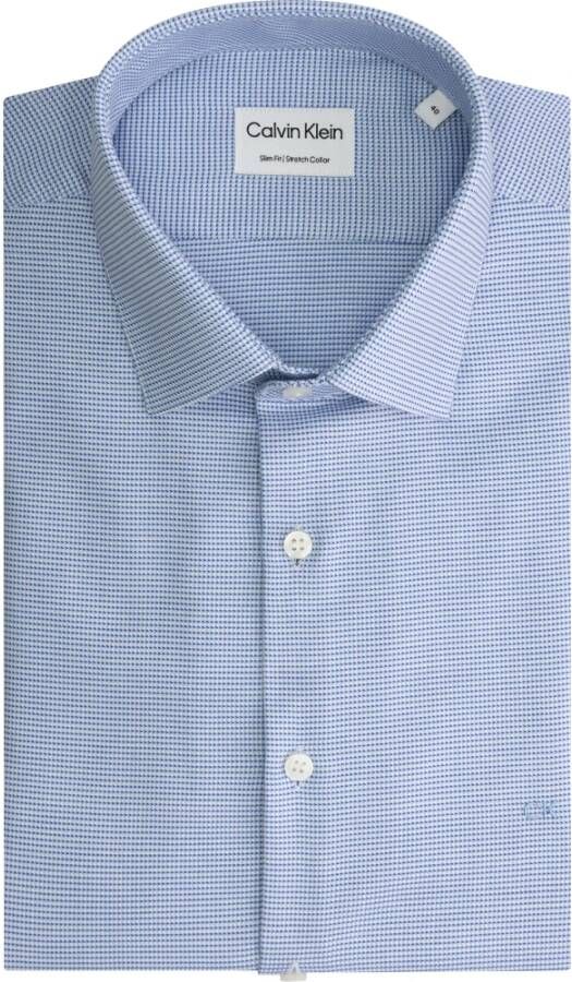 Calvin Klein Overhemd CK Stretch Collar 2Tone , Blauw, Heren