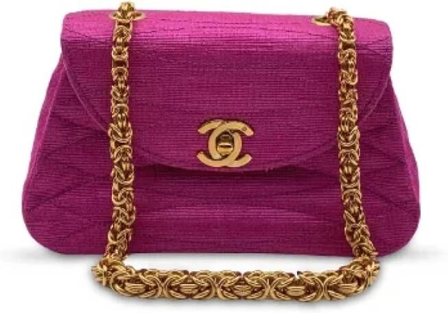 Chanel Vintage Pre owned Canvas chnel bags , Roze, Dames