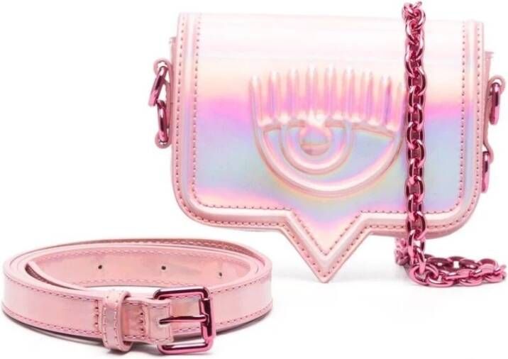 Chiara Ferragni women cross body messenger shoulder bag Eyelike Collection, Roze, Dames