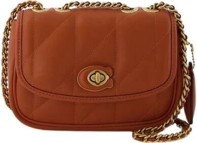 Coach Gewatteerd kussen Madison schoudertas 18 in oranje leer , Oranje, Dames