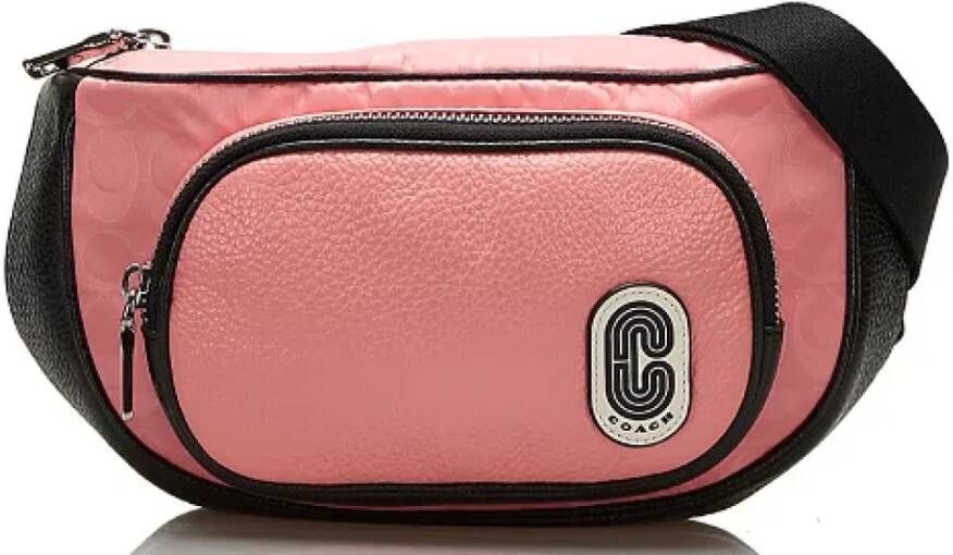 Pre owned Leather handbags Coach Pre owned, Roze, Dames