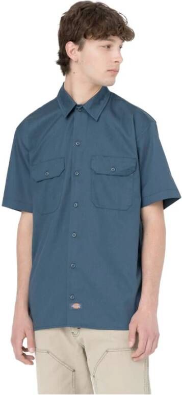 Dickies Short Sleeve Shirts , Blauw, Heren
