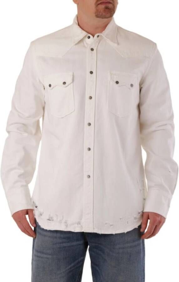 Diesel Casual Overhemden Wit Heren