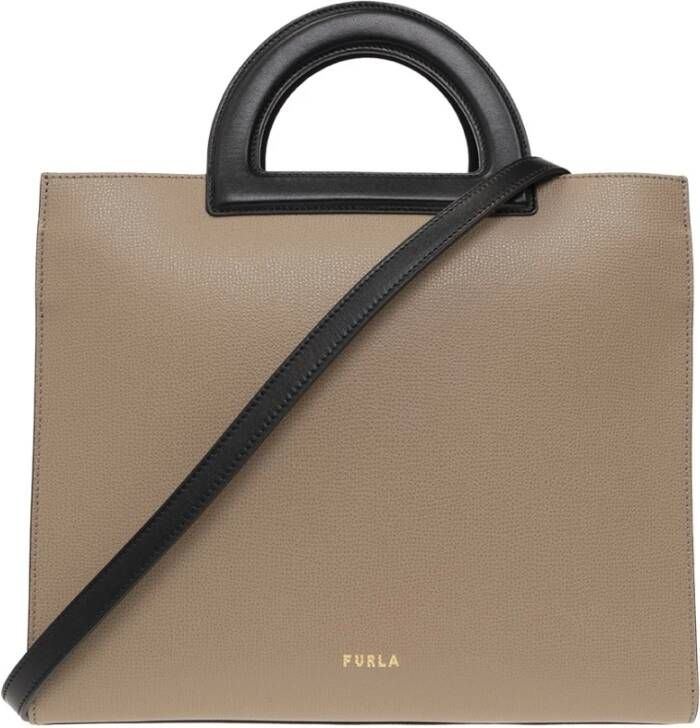 Furla Dara Medium Shopper Bag , Beige, Dames