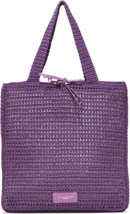 Gianni Chiarini Borsa in Pelle E Tessuto , Paars, Dames