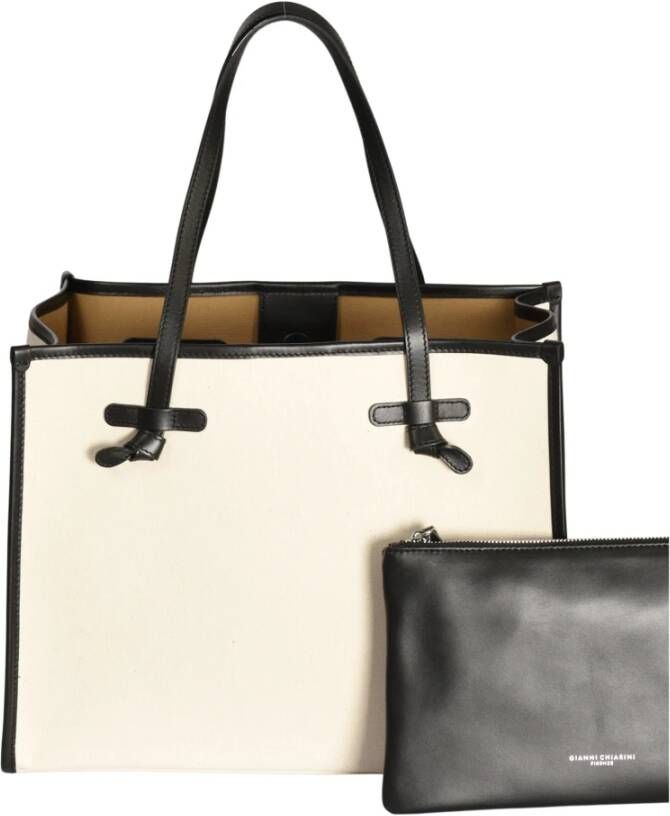 Gianni Chiarini Borsa Tessuto E Pelle , Beige, Dames