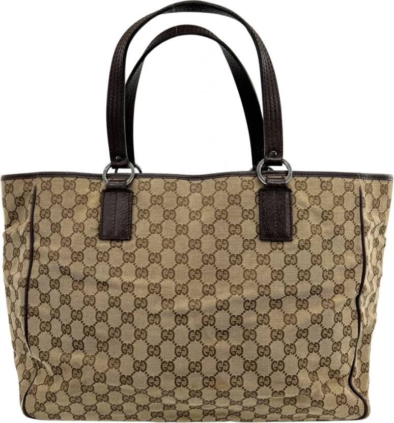 Gucci Vintage Pre eigendom monogram canvas tote , Beige, Dames