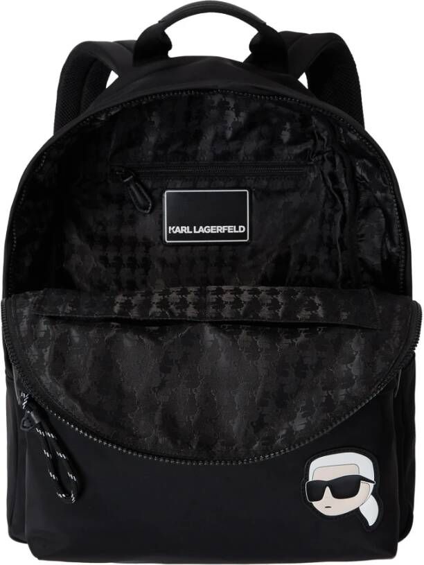 Karl Lagerfeld Backpack Ikonik 2.0 Klassik Nylon , Zwart, Heren