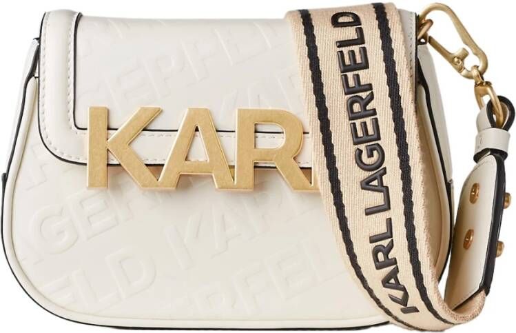 Karl Lagerfeld Crossbody Letters Embossed , Wit, Dames
