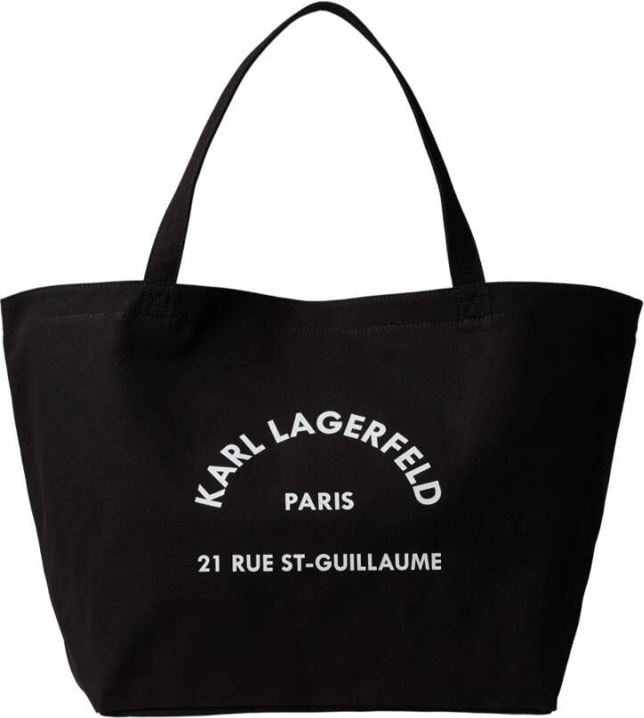 Karl Lagerfeld Shopper Rue St Guillaume Canvas Tote Bag , Zwart, Dames