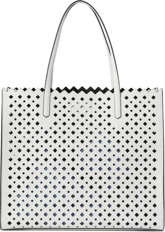 Karl Lagerfeld Skuare geperforeerde tote , Wit, Dames