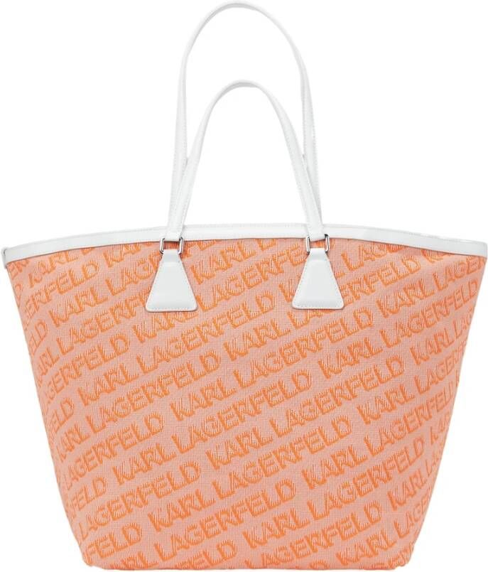 Karl Lagerfeld Tote Essential Jacquard , Oranje, Dames