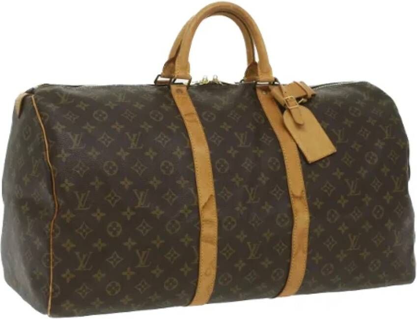Louis Vuitton Vintage Pre owned Keepall 55 Monogram Bag , Bruin, Dames