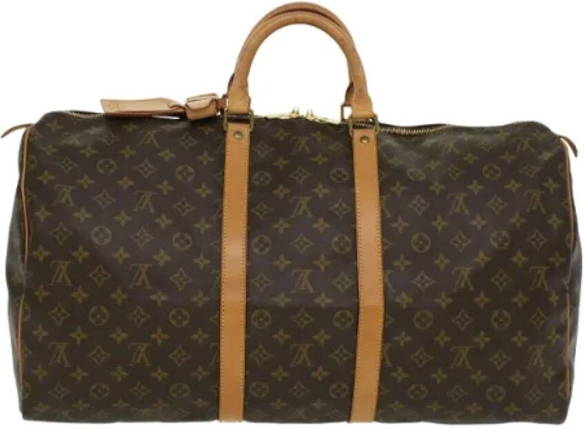 Louis Vuitton Vintage Pre owned Keepall 55 Monogram Bag , Bruin, Dames