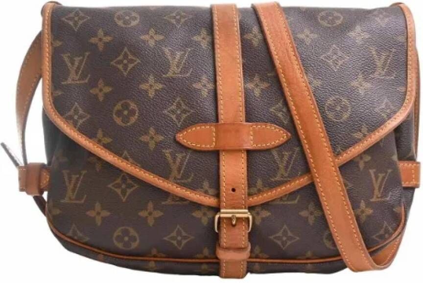 Louis Vuitton Vintage Pre owned Saumur 30 Monogram Messenger Bag , Bruin, Dames