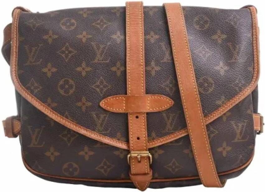Louis Vuitton Vintage Pre owned Saumur 30 Monogram Messenger Bag , Bruin, Dames