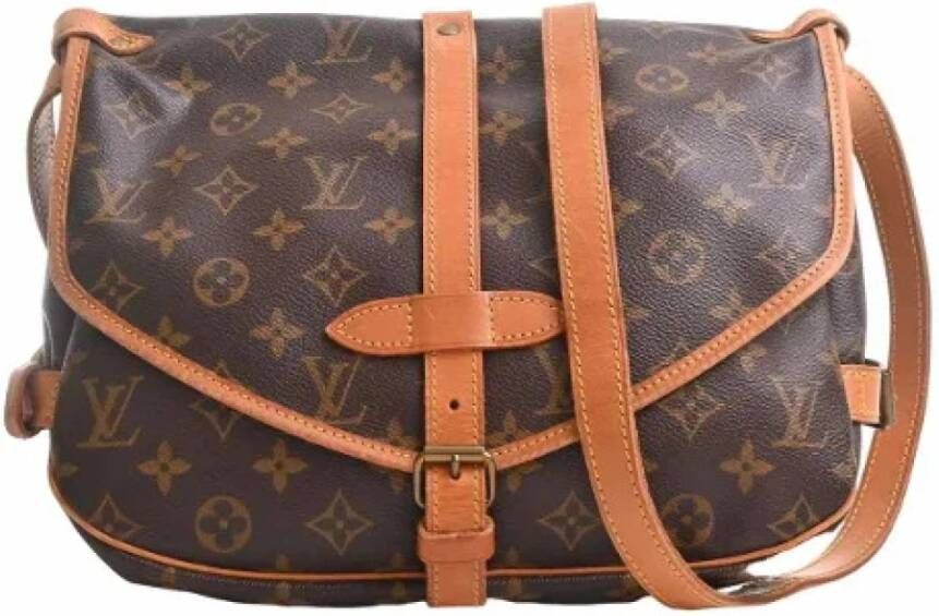 Louis Vuitton Vintage Pre owned Saumur 30 Monogram Messenger Bag , Bruin, Dames