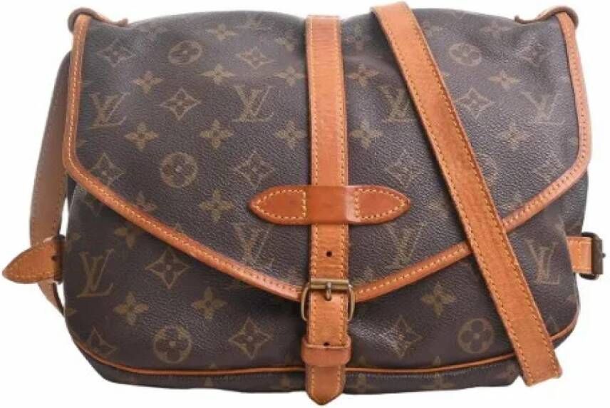 Louis Vuitton Vintage Pre owned Saumur 30 Monogram Messenger Bag , Bruin, Dames