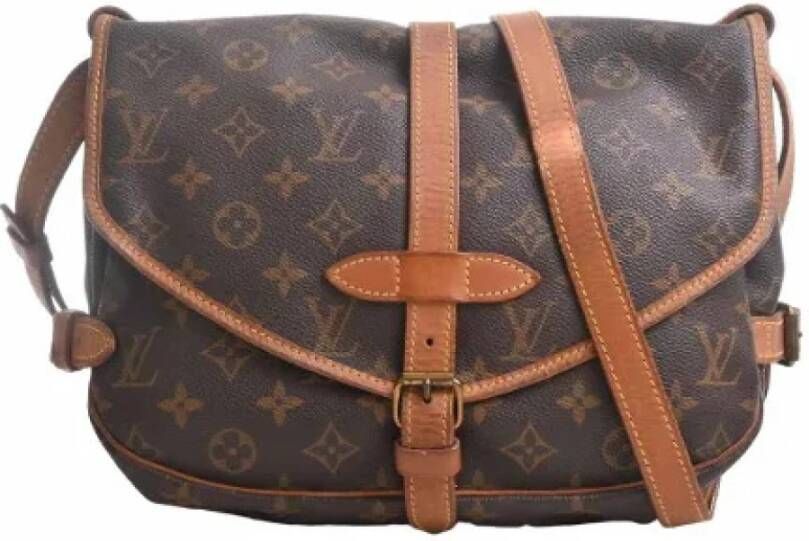 Louis Vuitton Vintage Pre owned Saumur 30 Monogram Messenger Bag , Bruin, Dames