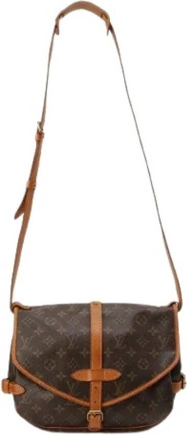 Louis Vuitton Vintage Pre owned Saumur 30 Monogram Messenger Bag , Bruin, Dames