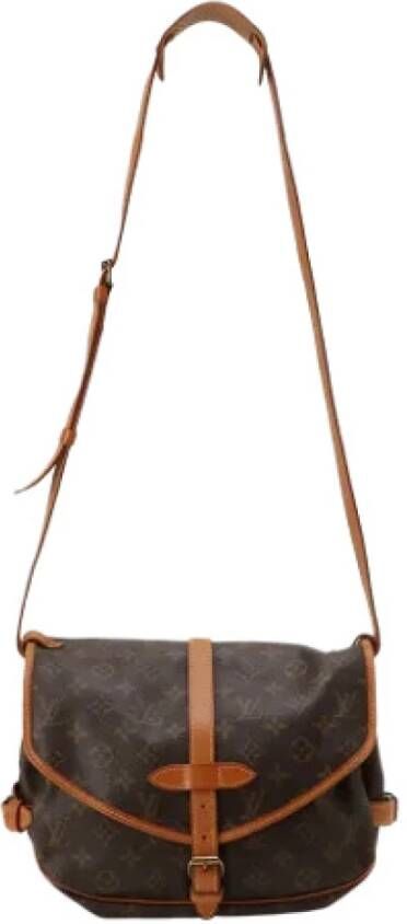 Louis Vuitton Vintage Pre owned Saumur 30 Monogram Messenger Bag , Bruin, Dames