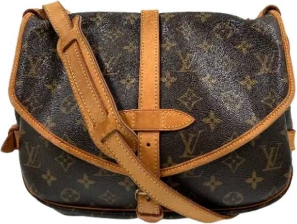 Louis Vuitton Vintage Pre owned Saumur 30 Monogram Messenger Bag , Bruin, Dames