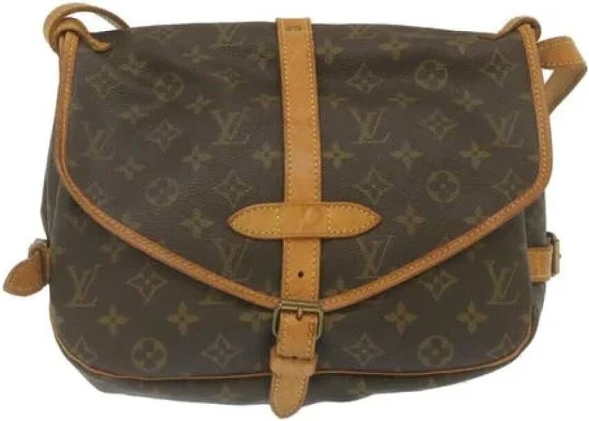 Louis Vuitton Vintage Pre owned Saumur 30 Monogram Messenger Bag , Bruin, Dames