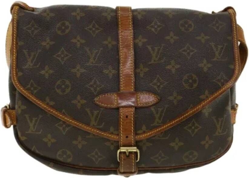 Louis Vuitton Vintage Pre owned Saumur 30 Monogram Messenger Bag , Bruin, Dames