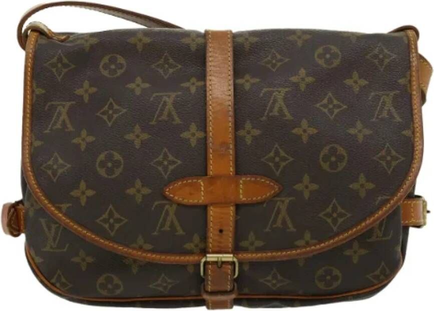 Louis Vuitton Vintage Pre owned Saumur 30 Monogram Messenger Bag , Bruin, Dames