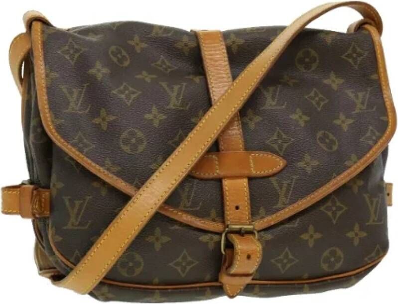 Louis Vuitton Vintage Pre owned Saumur 30 Monogram Messenger Bag , Bruin, Dames