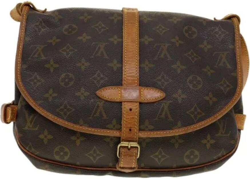 Louis Vuitton Vintage Pre owned Saumur 30 Monogram Messenger Bag , Bruin, Dames