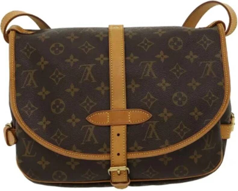 Louis Vuitton Vintage Pre owned Saumur 30 Monogram Messenger Bag , Bruin, Dames