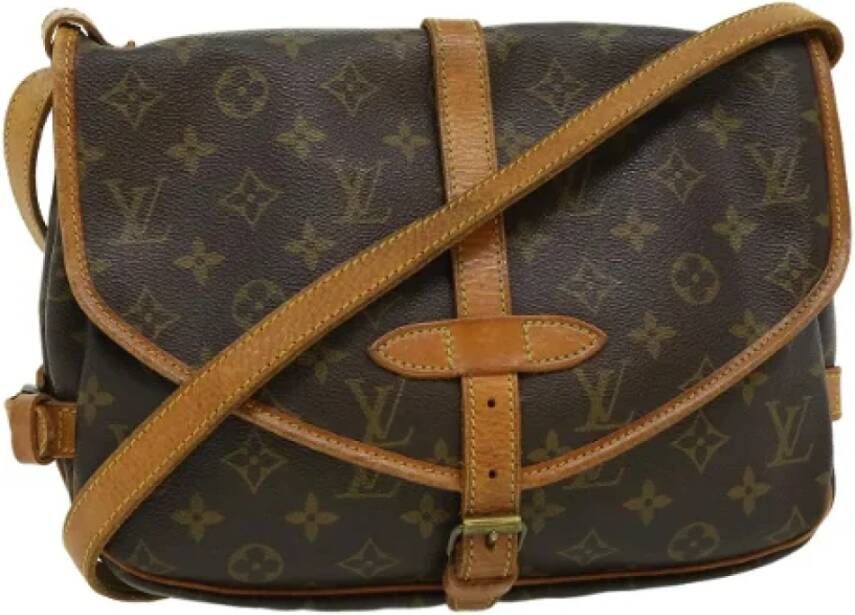 Louis Vuitton Vintage Pre owned Saumur 30 Monogram Messenger Bag , Bruin, Dames