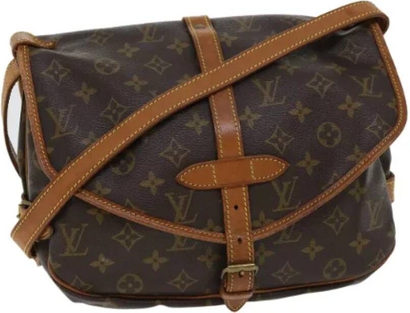 Louis Vuitton Vintage Pre owned Saumur 30 Monogram Messenger Bag , Bruin, Dames